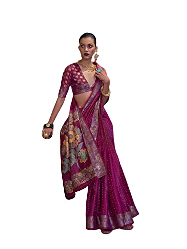 Sari traditionnel ethnique bordeaux semi-cousu modèle 8318 pour femme