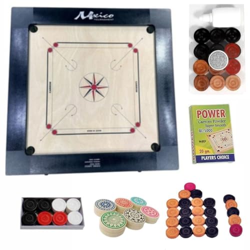 Image of SGC Carrom Board 36 inch Full Size with 3 inch Border & 4mm Ply with Stricker