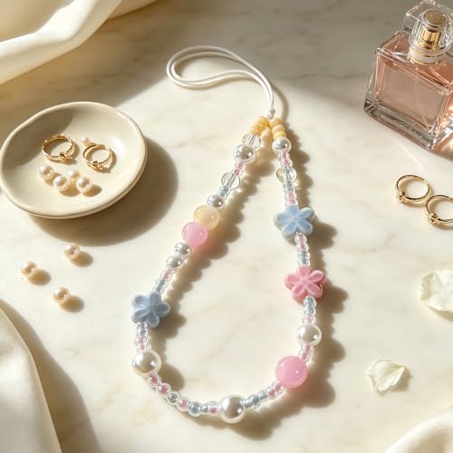 Image of Beaded Camera Wrist Strap Cute Digital Camera Charm Lanyard, Phone Wristlet Charms, Phone Chain for Camera