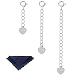 ALEXCRAFT 925 Sterling Silver Necklace Extender, 3PCS Sterling Silver Chain Extender (1, 2, 3 inch) for Jewellery Making