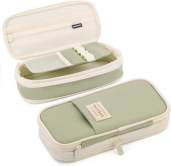 VODIQ Multifunctional Green Pencil Case with Compartments|for Kids Pink Pencil Box Magnetic Pencil Pouch for Girls School| Pouch Organizer for Students Kids (Green_Cream) (B0D2XK2VNZ) Amazon Price History, Amazon Price Tracker