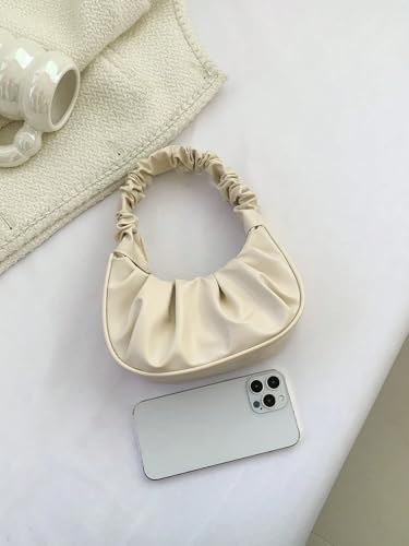 Women's Mini Purse Pleated Shoulder Bag Small Ruched Hangbags Cute Hoto Denim Clutch Bags3