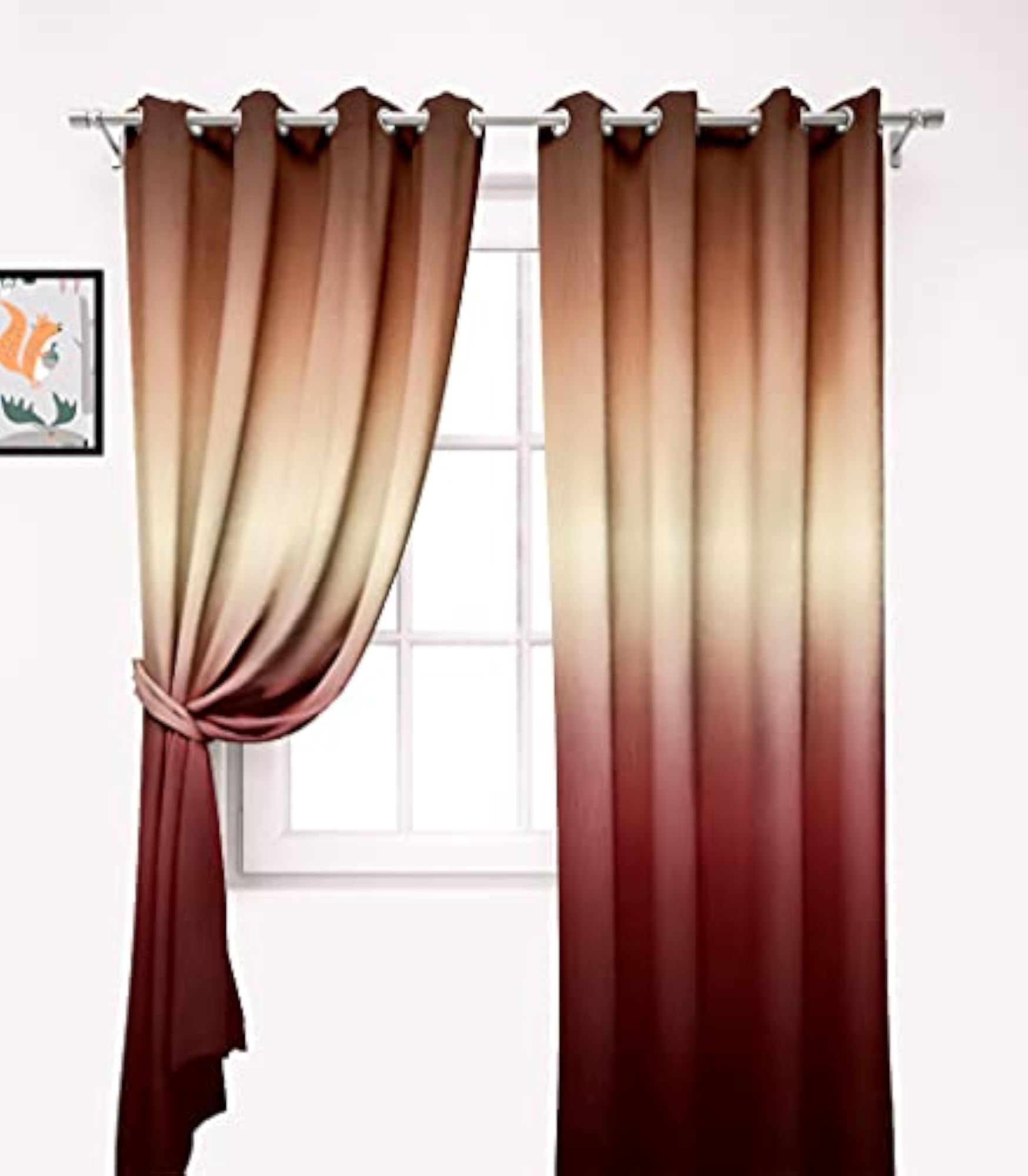 Premium Polyester Shaded Digital Printed 90% Blackout Kids Room Curtains