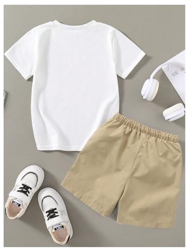Boy's Tracksuit Set 2 Piece Short Sleeve Graphic Tees and Elastic Waist Cool Shorts2