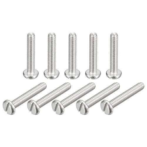 QUARKZMAN 10 Stück Wandplattenschrauben 304 Edelstahl Maschinenschrauben, M2.5x14mm Schlitzantrieb Pan Head Schraubenbolzen Schlitzflachrunschrauben Lichtschalterplattenschrauben