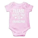 CBTwear Please Pass Me To Grandma - My Grandmother Loves Me - Cute Infant One-Piece Baby Bodysuit (Newborn, Pink)