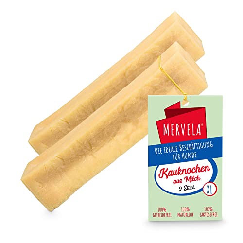 MERVELA® Kauknochen Käse große Hunde | XL | 100% natürlich | Kaukäse | Churpi | Beschäftigung Hund | Belohnung Hund | Yakkäse | Hartkäse | Hund kauen Stange(XL / 2 * 123 Gramm) Cover