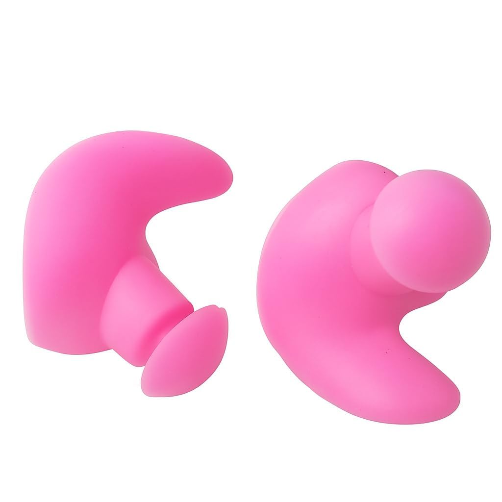 James Health Plus Swimming & Bathing Ear Plugs Soft Reusable Silicone for Swimming, Bathing, Sleeping and Ear Protection (1 Pair) (Pink, One Size)-image-0