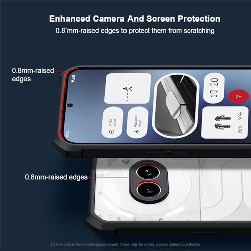 Image of for Nothing Phone 2A /2A Plus Transparent Case Ultra-Thin Cover Soft TPU Bumper + Acrylic Clear Back Military Grade Airbags Shookproof Drop Protection [1 Tempered Film],Black