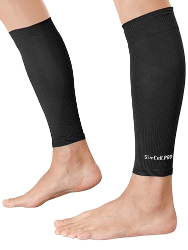 SLIMCELL PRO Pantorrillas Compresion Hombre Y Mujer Unisex ANTI UV - Pantorrillera De Compresion Piernas, Compresivos Gemelos, Medias De Compresion Hombre, Pantorrilleras Running - Made In Italy