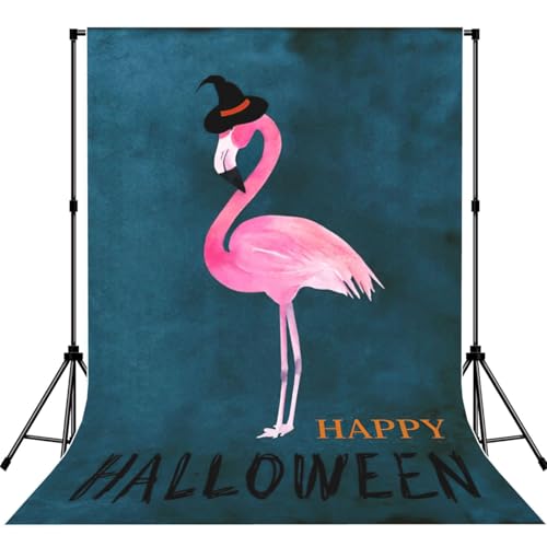 Toile de fond pour photographie portrait Halloween flamant rose imprimé