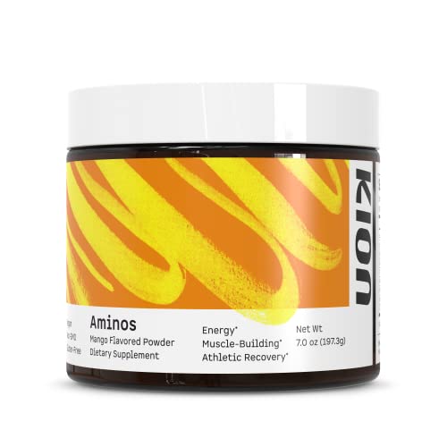 Kion Aminos Essential Amino Acids Powder - Amino Acid Nutritional Supplements Aminos Powder Essential Amino Energy No Caffeine EAAs Amino Acids Powder BCAA EAA - 30 Servings Mango