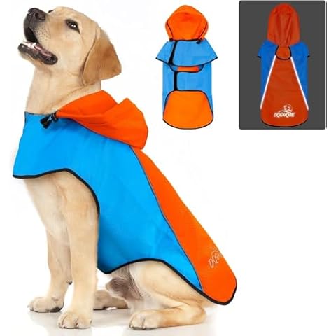 DQGHQME 100% Waterproof Dog Raincoat Cover