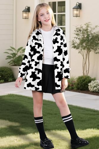 Image of Betusline Girl's Single Breasted Trench Coat Hooded Dress Coat Outerwear, 2-14 Years