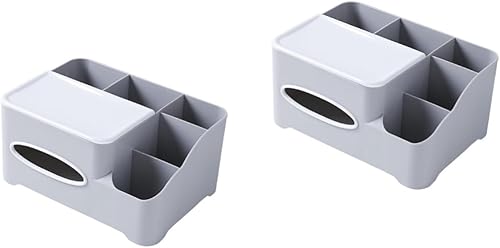 Tofficu Tissue Car Holder 2pcs Box Desk Organizer Tissue Holder Tissue car Holder cajas organizadoras Table Organizer Storage Box Paper Towel Holder