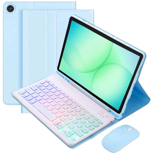 Funda con teclado Samsung Galaxy Tab A9+ SM-X210 ratón Bluetooth retroiluminado 11 pulgadas