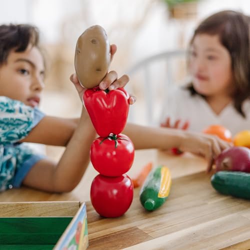 Melissa & Doug Play-Time Produce Fruit (9 pcs) and Vegetables (7 pcs) Realistic Play Food - image 8