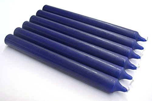 The Glass Pebble Shop - Juego de 6 velas decorativas (antigoteo, 21 cm de altura), color a elegir 2 l x 2 w x 21 h centimeters azul oscuro