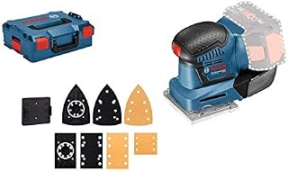 Bosch Professional 06019D0202 System GSS 18 V-10 Cordless Sander (Orbit Diameter: 1.6 mm, Three Base Plates of Different Sizes, Excluding Rechargable Batteries and Charger, in L-BoxX), Navy Blue