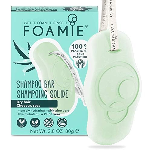 Miniatura 2 de Foamie Barra de champú, aloe vera natural para cabello seco, 100% vegano y sin plástico, sin sulfatos, sin parabenos, sin crueldad, 2.8 onzas