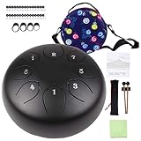 8 Notes 6 inches Steel Tongue Drum Musical Steel Drum Percussion Instrument with Drum Mallets Carry Bag (Purple 6 inch)