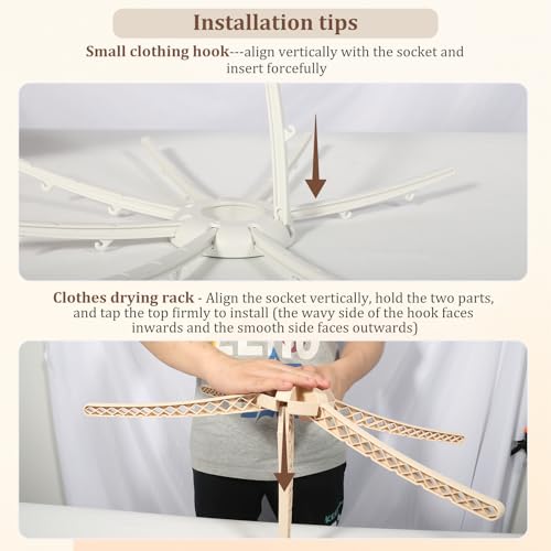 Asciugatrice Elettrica, 1000 W da Asciugatrici a Pompa di Calore, Asciugatrice con Tempismo, Asciugatrice a Riscaldamento a 2 Strati, adatta per Domestico Lavanderia in Appartamento, 140 cm-Grigio - 6