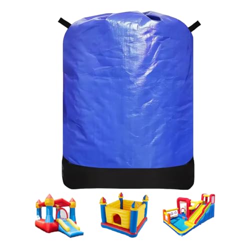 Heavy Duty Water-Resistant Inflatable Bounce House Storage Bag with Drawstring, Flat 39 x 47, for Residential & Commercial Use-Blue