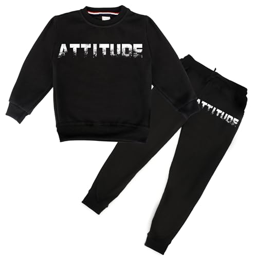 Image of Kids Woolen Graphic Print Sweatshirts and Sweatpants Set for Kids Suit Set (SWT.RN.TR-22)