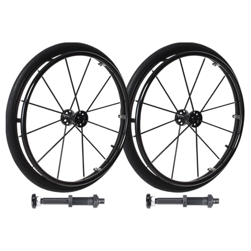 Zamienniki do wózków inwalidzkich 2 sztuki Koła tylne do wózka inwalidzkiego 24×1(25-540) Koła ze stopu aluminium 1/2" (12,7 mm) łożysko z osią montażową, koło pneumatyczne, do wózka inwalidzkiego