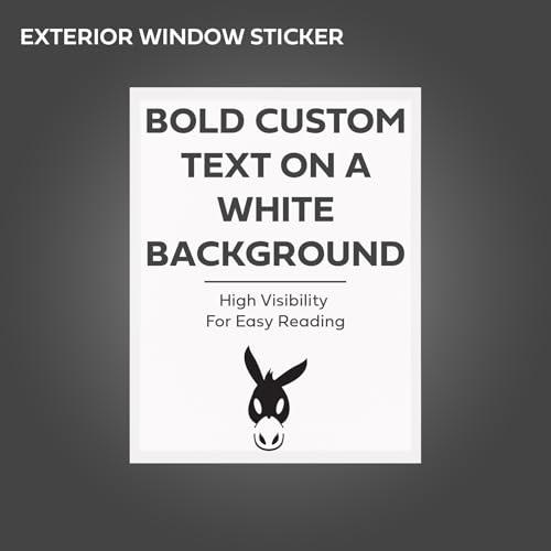 Image of Window Stickers for Car Dealers -Plain Blank White - Exterior, 'Outdoor' | 8.5 inch x 11 inch | (100 Pack) (Laser Printer Only) (Adhesive)
