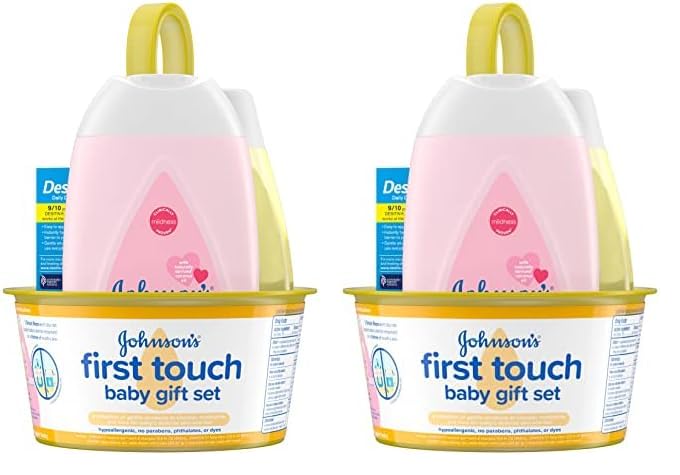 Johnson's First Touch Baby Gift Set, Baby Bath, Skin & Hair Essen...