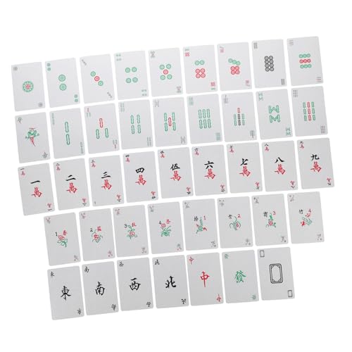 Mini Outdoor Mahjong wasserdichte Kunststoff Spielkarten Robuste Pokerkarten für Zuhause Bar Büro Praktisches Langlebiges Kartenspiel Zubehör für Freizeit und Freunde