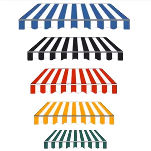 Tenda parasole retrattile da 6,1,5 m a 4,9 m, in poliestere, copertura di ricambio per tenda da sole, impermeabile e durevole, ideale per patio, terrazze e giardini (rosso, 400 x 200 cm)