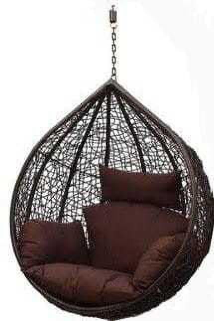 Single Seater Hammock Swing Chair with Stand & Cushion Hammock Hanging for Indoor, Outdoor, Balcony,Home, Garden (Brown)-image-40