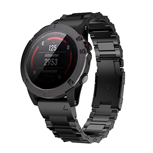 HQEUZ 26 mm Titanium Bracelet Compatible with Garmin Fenix 6X/5X Adjustable Metal Quick Fit Strap for 6X Pro/Fenix Sapphire/Fenix 5X Plus/Fenix 3/Fenix 3HR - Image 2