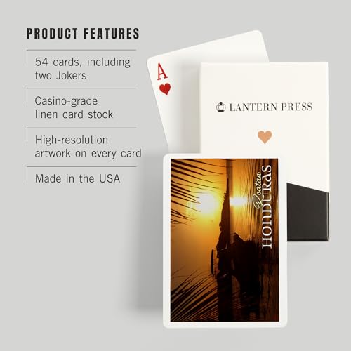 Lantern Press Roatan Honduras Baraja de 52 Cartas Poker miniatura 3