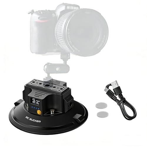 Image of 6 inch Electric Vacuum Suction Cup Camera Mount, Metal Car Mount for Camera /Action Camera /Phone, Heavy-Duty Vacuum Force for Car /Boat /Windshield /Window Mounts, Compatible with 1 /4 inch 3 /8 inch