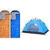 Tudomro 3 Pcs Outdoor Camping Set Include 2 Sleeping Bag for Adults Kids 1 Beach Tent Sun Shelter Seasons Indoor Outdoor Waterproof Camping Accessories for Fishing Hiking