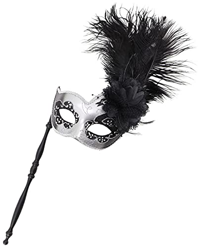 Image of Feather Masquerade Mask Eyemask Halloween Mardi Gras Cosplay Party Face Masks