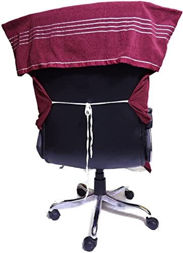 Image of Cotton Solid Luxury Office Chair Towel with Tie Knot 550 GSM - (Pack of 1 (36x72) Chair Towel (Maroon)