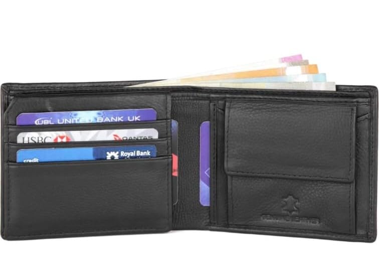 Image of WILD NAPA RFID Protected Brown Genuine Leather Wallets for Men (B-Black)