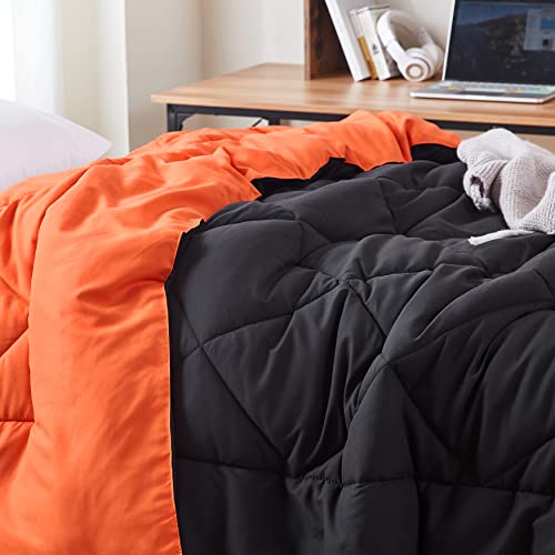 DormCo Orange/Black Reversible Twin XL Comforter