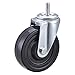 Swivel Stem Caster, Rubber, 4 in, 170 lb, Stem Dia.: 3/8 in