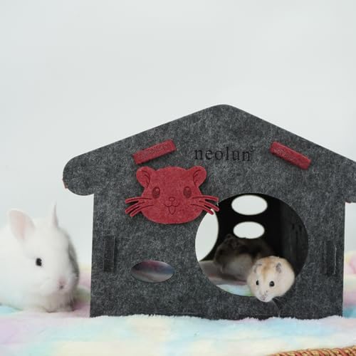 neolun Casa de porquinho da índia, esconderijo de porquinho-da-índia de feltro, cabana de esconderij