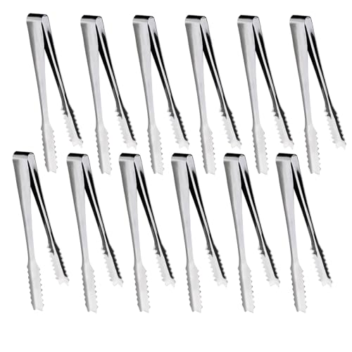 12 Pcs Mini Ice & Sugar Tongs for Serving Food