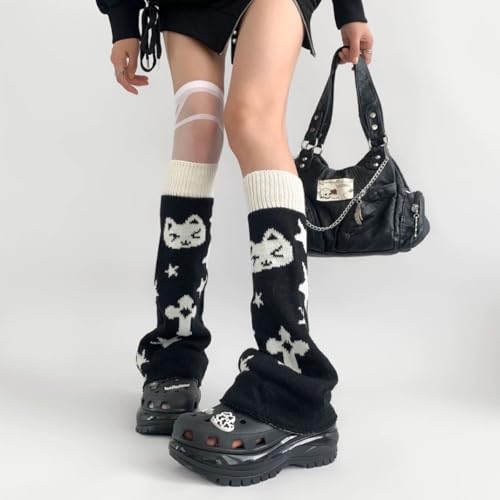 FZBNSRKO 1 Pairs Kawaii Leg Warmer Flared Leg Sleeves Y2K LegWarmers Long Warmer Socks for Girls & Women4