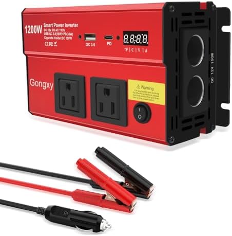 Car Power Inverters 1200W Inverter - 12v DC to 110v AC Converter with AC Outlets USB Type-c Port,Car Power Converter for Truck/Home/Vehicles/Laptop Trip