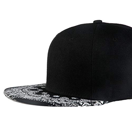 Image of Quanhaigou Floral Flower Hawaiian Cotton Adjustable Snapback Hats Men's Women's Hip-Hop Flat Bill Baseball Caps