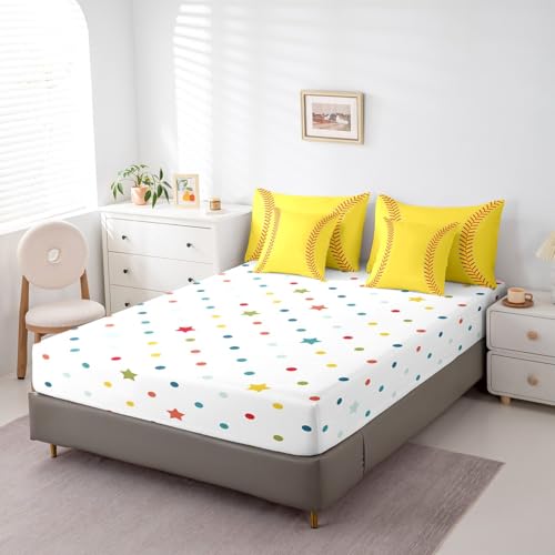 Image of Feelyou Softball Bedding Set Full Size Kids Boys Girls 7 Piece