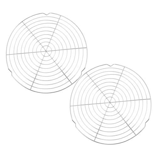 VOSAREA 2pcs Round Cooling Rack for Baking Desserts Sturdy Drying Rack for Cookies Cakes and Bread Essential Kitchen Tool for Cooling and Draining
